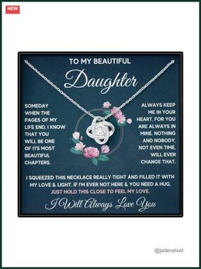 Cubic Zirconia Stainless Steel Love Knot Pendant Necklace Gift for Daughter